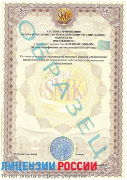 Образец сертификата соответствия (приложение) Сортавала Сертификат ISO 13485